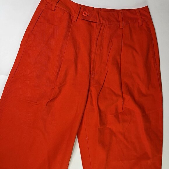 Free People Needed Breaking Trouser Pants Mid Rise Vibrant Red Orange NWOT Sz 4 - Picture 5 of 5